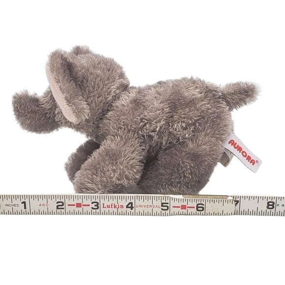 Aurora Small  Gray Elephant Calf Plush Stuffed Zoo‎ Gray Animal Safari  Fuzzy 6" - Picture 4 of 6